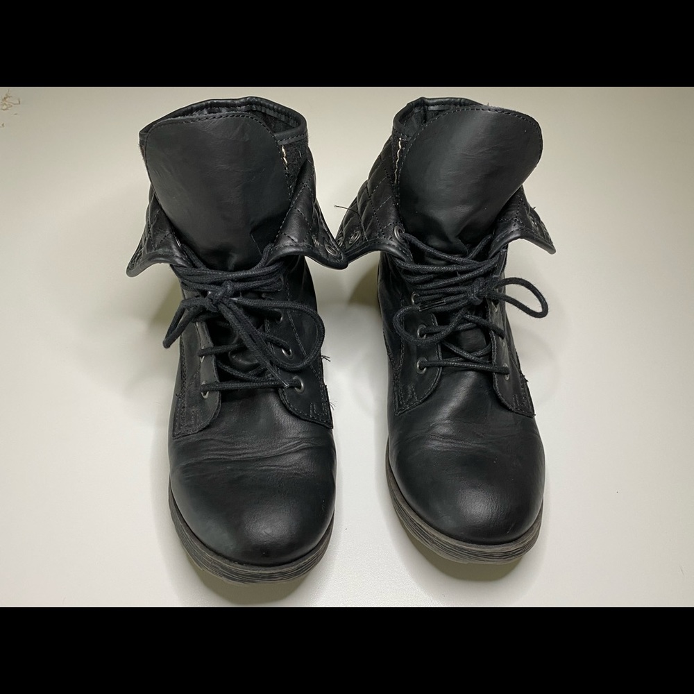 Black combat boots